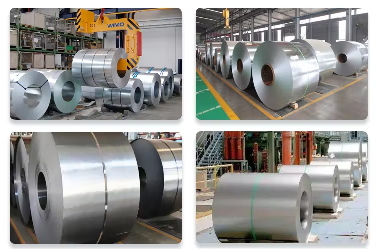 Processus de production de tôles et bobines d'acier DX56D+z